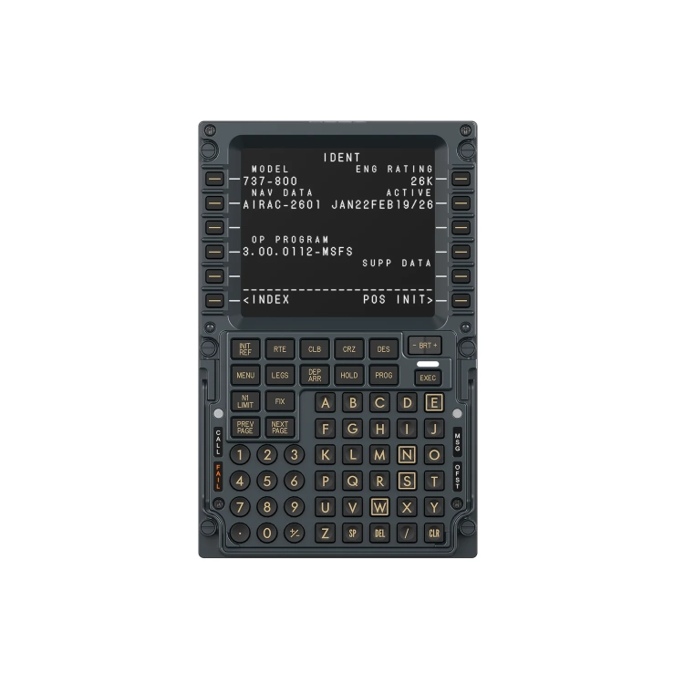 Komputer lotu MOZA MB7F od przodu z ekranem IPS 5,1 cala