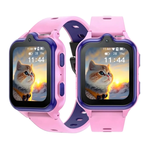 Różowy smartwatch dla dzieci DOOGEE Anyscene S3 4G z przodu i z boku
