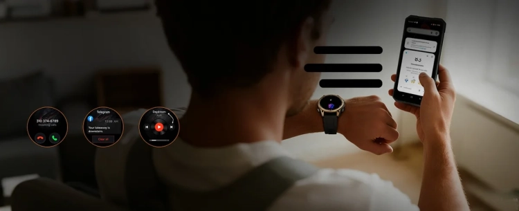 Rozmowy Bluetooth na smartwatchu DOOGEE Anywise W1 Gold
