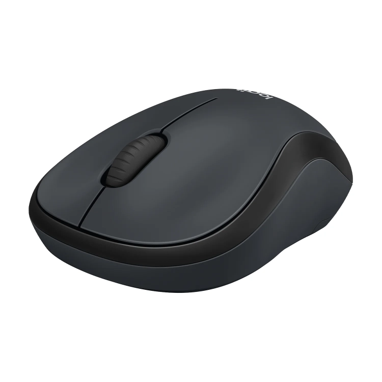 Grafitowa mysz Logitech M220 Silent z profilu