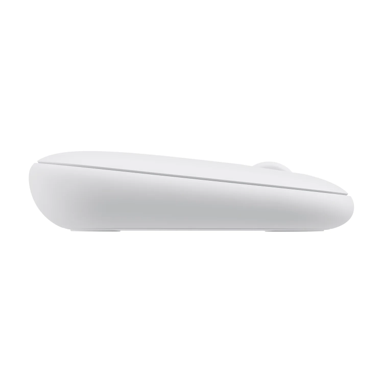 Biała Logitech Pebble M350 z boku, grubość 26,5 mm