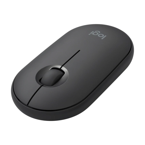 Mysz Logitech Pebble M350 grafitowa widziana pod kątem