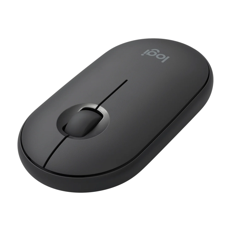 Mysz Logitech Pebble M350 grafitowa widziana pod kątem