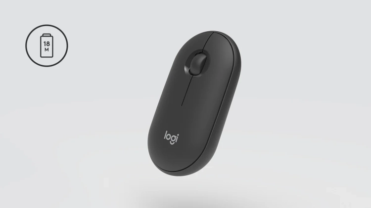 Logitech Pebble M350 grafitowa na jasnym tle