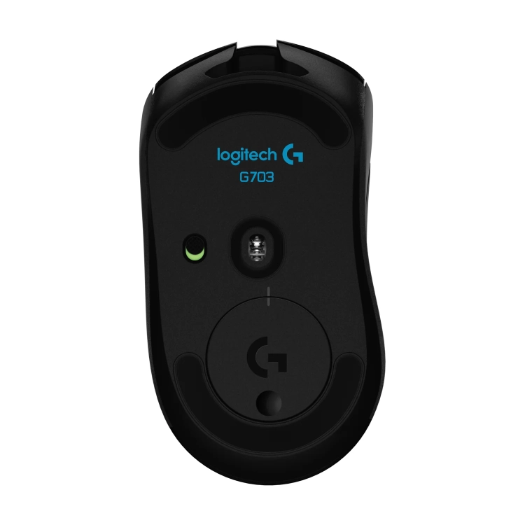 Spód Logitech G703 z czujnikiem HERO 25K i wyłącznikiem