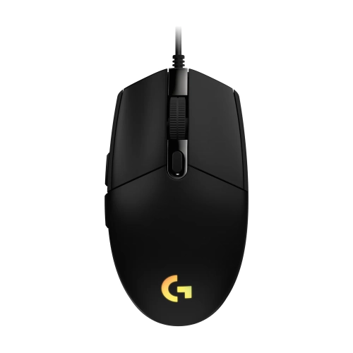 Logitech G102 LIGHTSYNC czarna z góry, logo G