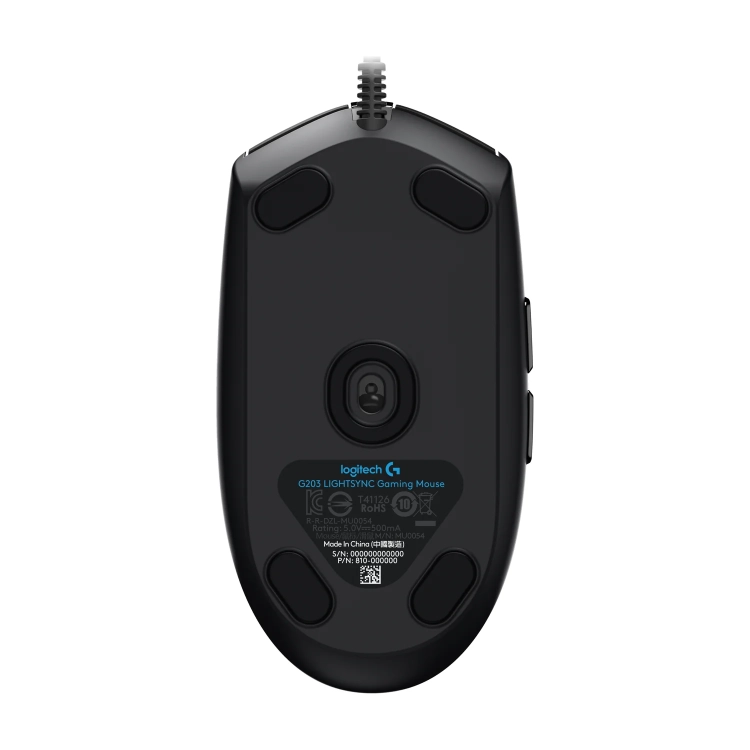 Spód myszy Logitech G102 LIGHTSYNC ze ślizgaczami