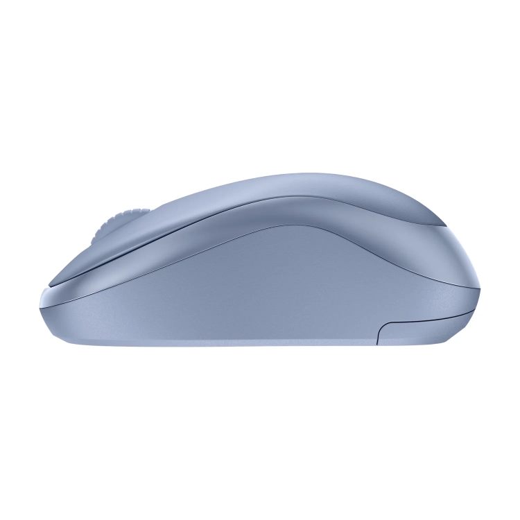 Logitech M221 Silent niebieska z profilu, niska sylwetka