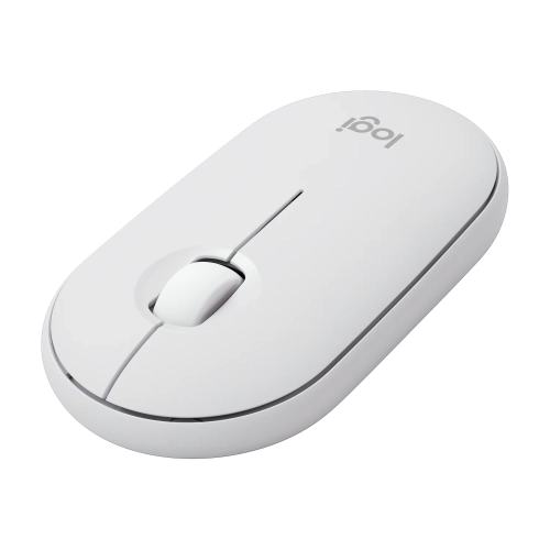 Mysz Logitech Pebble Mouse 2 M350s biała, widok pod kątem