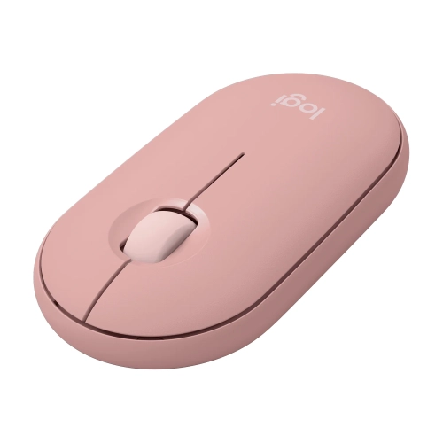 Mysz Logitech Pebble Mouse 2 M350s różowa, widok pod kątem
