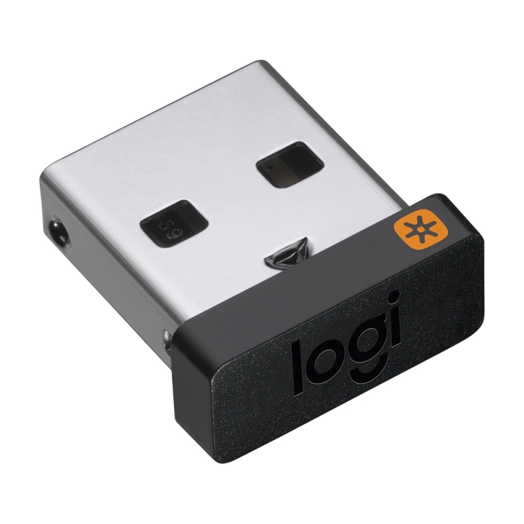 Odbiornik Logitech Unifying USB widziany pod kątem