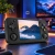Konsola ANBERNIC RG35XX H czarna z obrazem gór na ekranie IPS