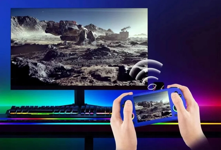 Streaming gry z komputera na konsolę ANBERNIC RG40XX H w sieci Wi-Fi 5 GHz