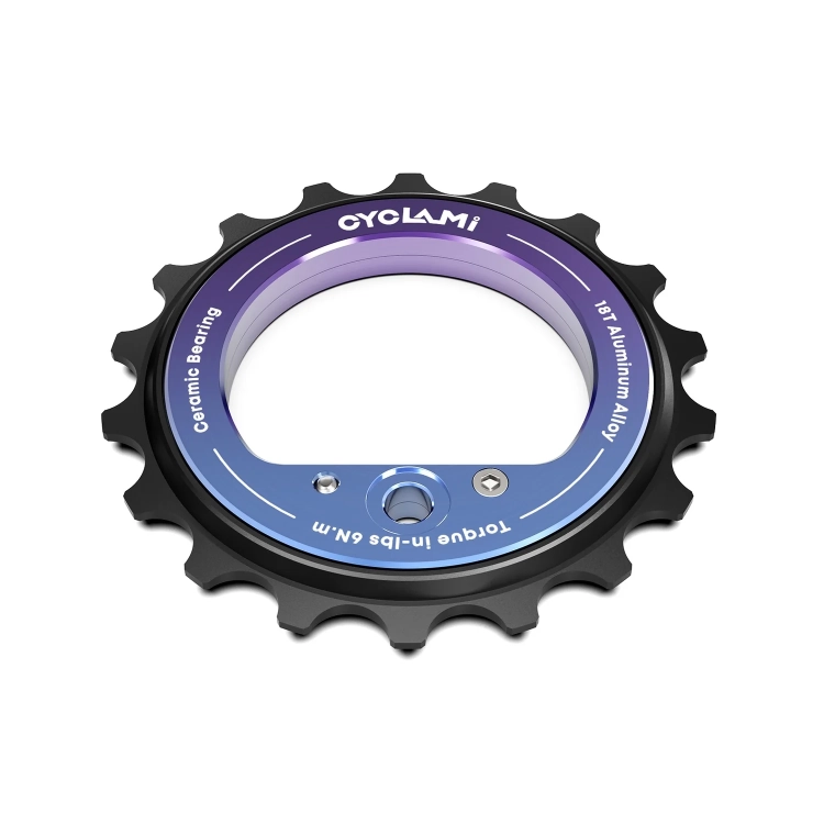 CYCLAMI 18T pod kątem, ażurowy korpus i śruba mocująca