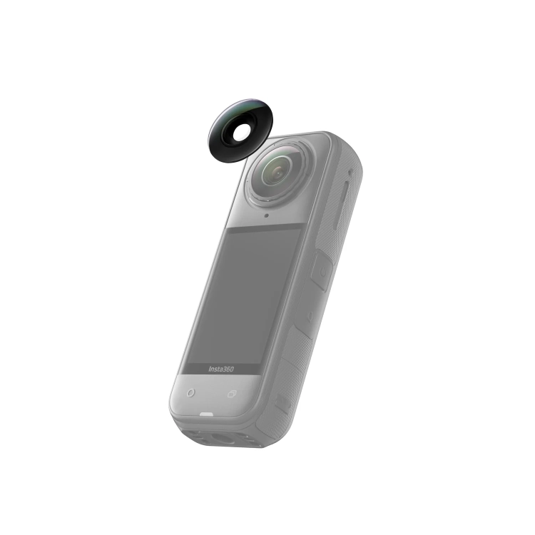 Soczewka Insta360 X5 Replacement Lens Kit nad obiektywem kamery X5