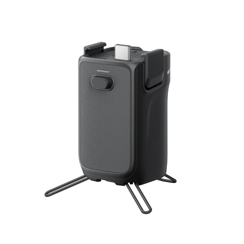 Uchwyt z akumulatorem Insta360 Battery Handle czarny z rozłożonym statywem