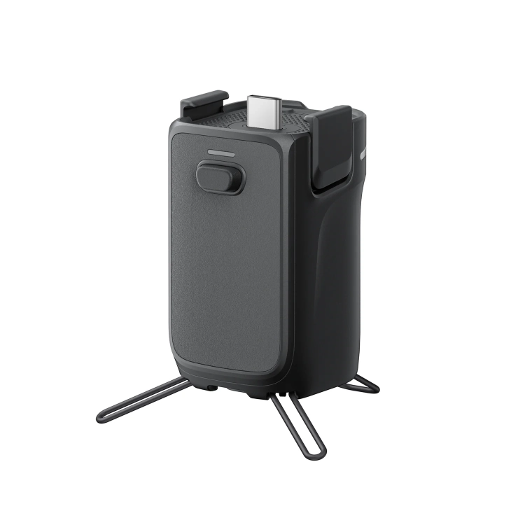 Uchwyt z akumulatorem Insta360 Battery Handle czarny z rozłożonym statywem