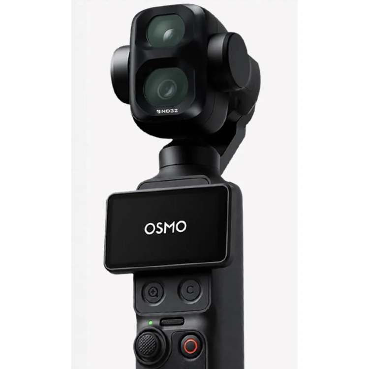 Filtr ND Freewell w czarnej ramce założony na kamerę DJI Osmo Pocket 4P