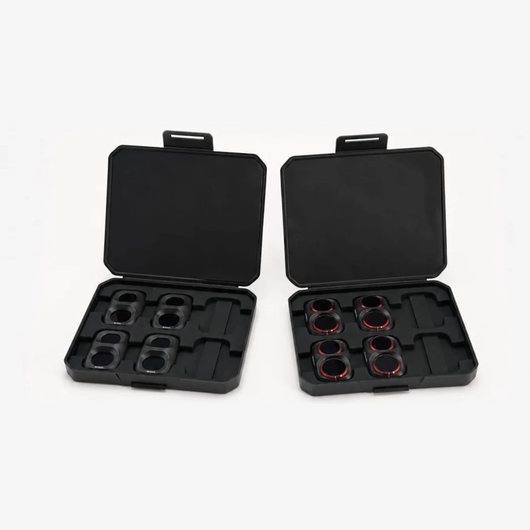 Dwa twarde etui Freewell z ośmioma filtrami do Osmo Pocket 4P