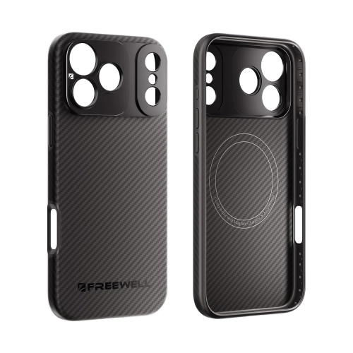 Etui Freewell Filmmaker do iPhone 17 Pro Max z mocowaniem 17 mm, widok z tyłu i od środka