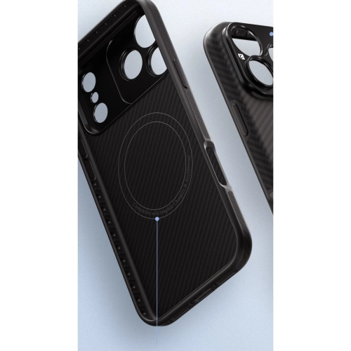 Tył etui Freewell do iPhone 17 Pro Max ze splotem Kevlaru i gniazdem na obiektywy