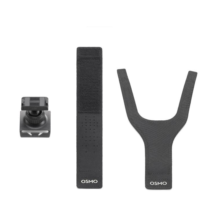 Mocowanie DJI Osmo Action 360° Wrist Strap: zaczep z przegubem kulowym i dwa paski na rzep