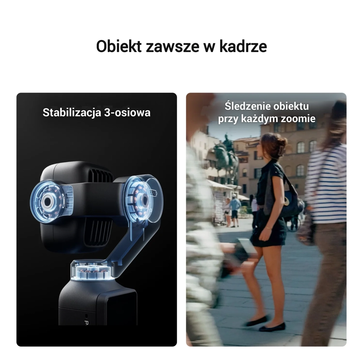 Stabilizacja 3-osiowa i śledzenie obiektu w DJI Osmo Pocket 4P Pearl White