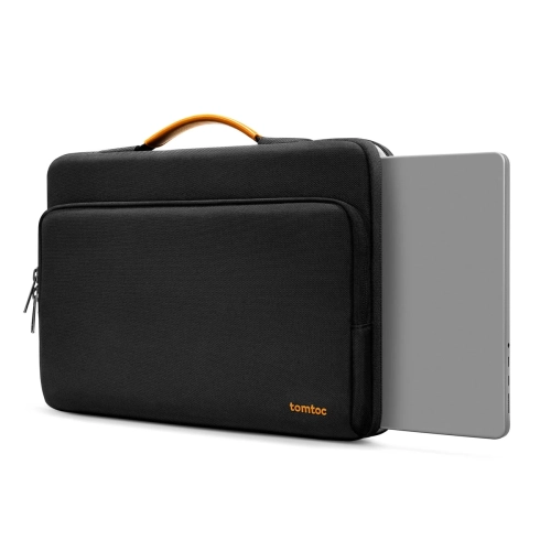 Teczka Tomtoc Defender-A14 z wysuniętym MacBookiem