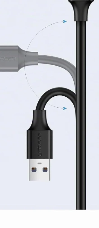 Wzmocniona końcówka przy wtyku USB-A przedłużacza UGREEN US103