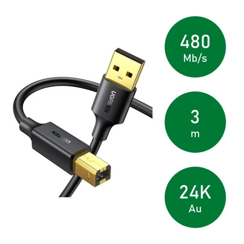 UGREEN US135 3 m: transfer 480 Mb/s i wtyki pozłacane 24K