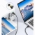 Kabel UGREEN US135 wpięty w gniazdo USB-B drukarki i w laptop