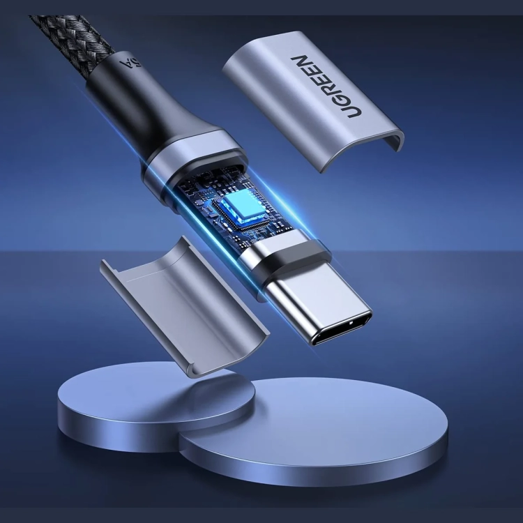 Wtyk USB-C kabla UGREEN US316 z widocznym chipem E-marker