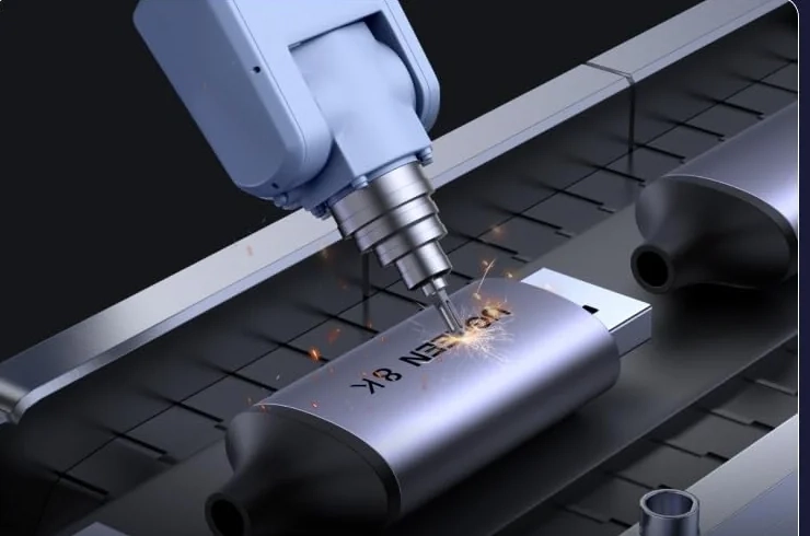 Aluminiowa obudowa wtyku z nadrukiem 8K, kabel UGREEN CM556
