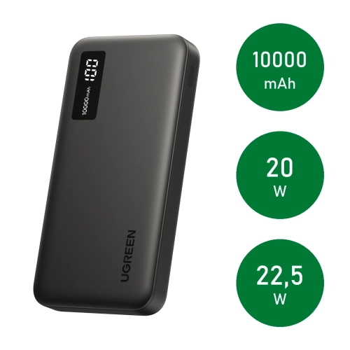 UGREEN PB311: pojemność 10000 mAh, USB-C 20 W i USB-A 22,5 W