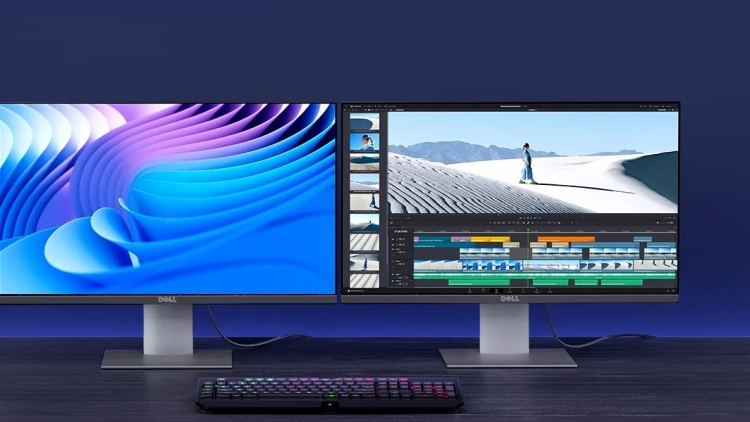 Dwa monitory w trybie rozszerzonym na kablu DisplayPort UGREEN DP120
