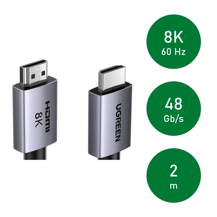 UGREEN HD171 2 m: rozdzielczość 8K 60 Hz, przepustowość 48 Gb/s