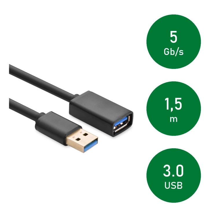 UGREEN US129 1,5 m: transfer 5 Gb/s, długość 1,5 m, standard USB 3.0