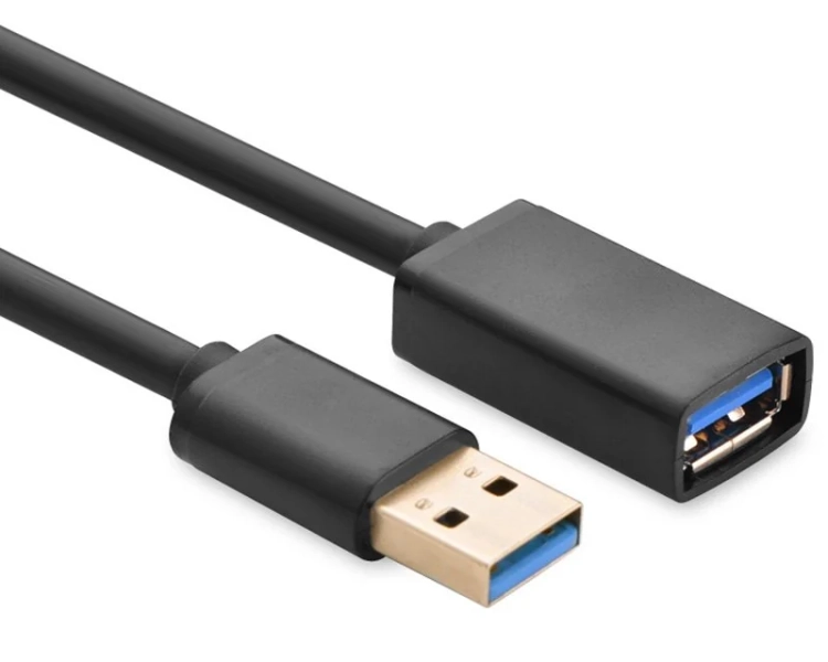 Gniazdo i wtyk USB-A 3.0 przedłużacza UGREEN US129 z bliska