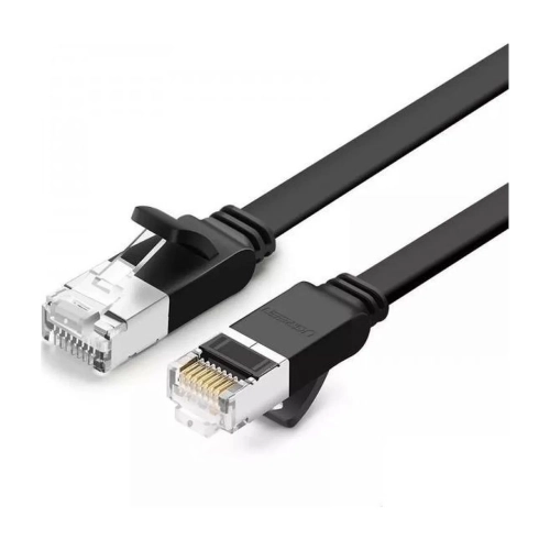 Płaski kabel sieciowy UGREEN NW101 Cat.6 2 m czarny z dwoma wtykami RJ45