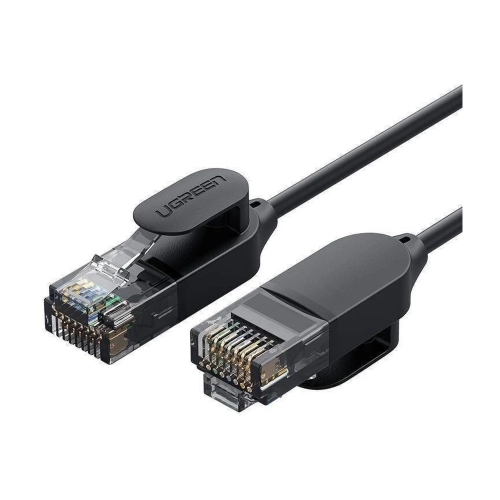 Cienki kabel sieciowy UGREEN NW122 Cat.6A 2 m czarny z wtykami RJ45