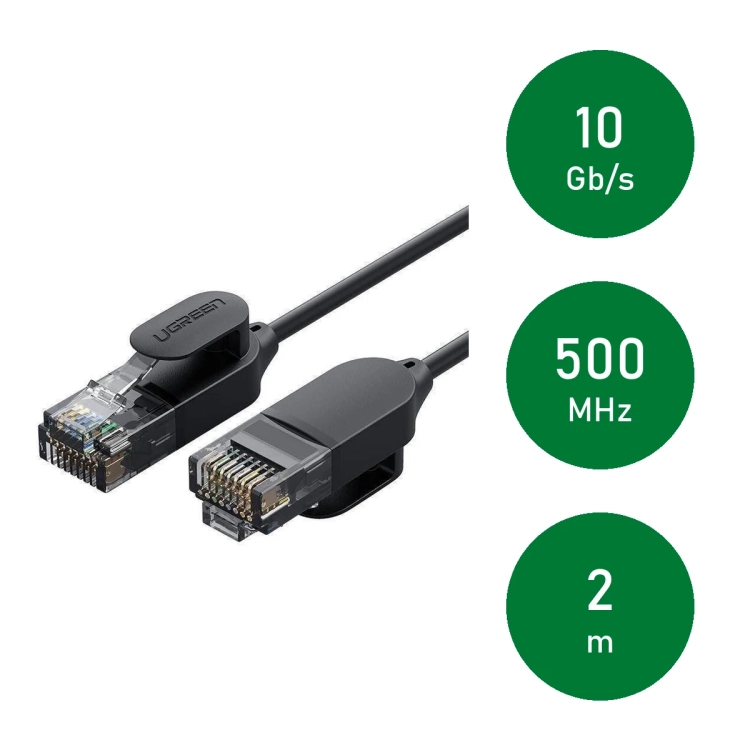 UGREEN NW122 Cat.6A 2 m: do 10 Gb/s i pasmo 500 MHz