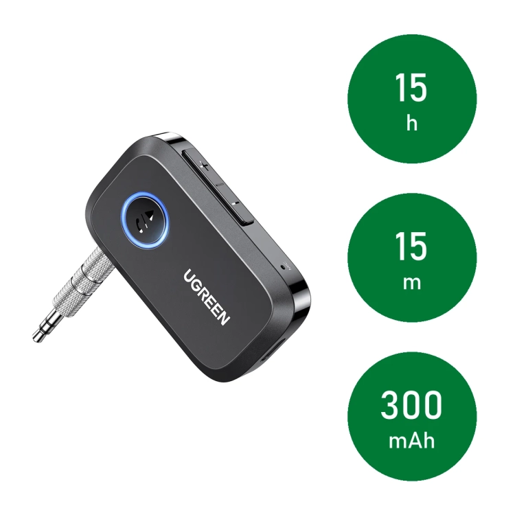 UGREEN CM596: 15 h pracy, zasięg 15 m, akumulator 300 mAh