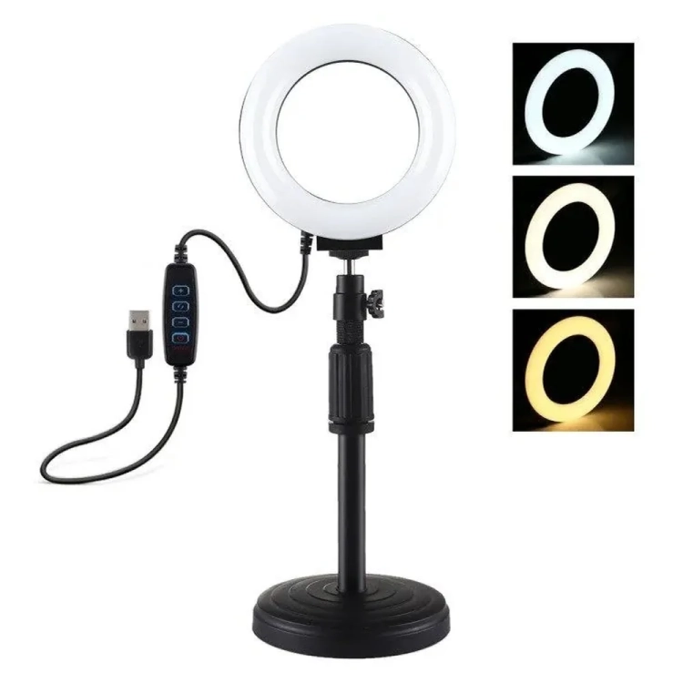 Lampa pierścieniowa LED PULUZ 12 cm z trzema barwami światła
