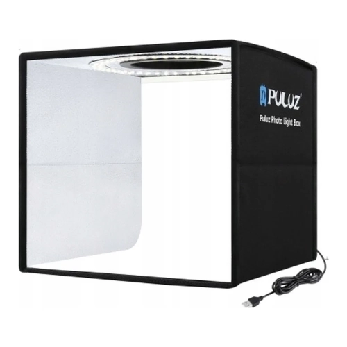 Namiot bezcieniowy PULUZ PU5025B 25 cm z białym tłem i świecącym pierścieniem LED