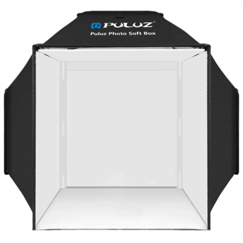 Namiot bezcieniowy PULUZ PU5042EU 40 cm 72 W rozłożony z białym wnętrzem i panelami LED