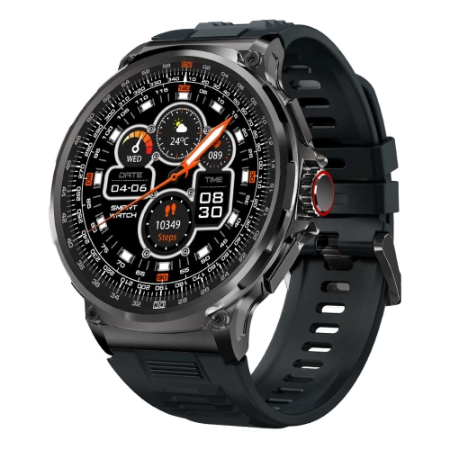 Smartwatch COLMI V69 czarny z okrągłym ekranem 1,85 cala, widok z boku