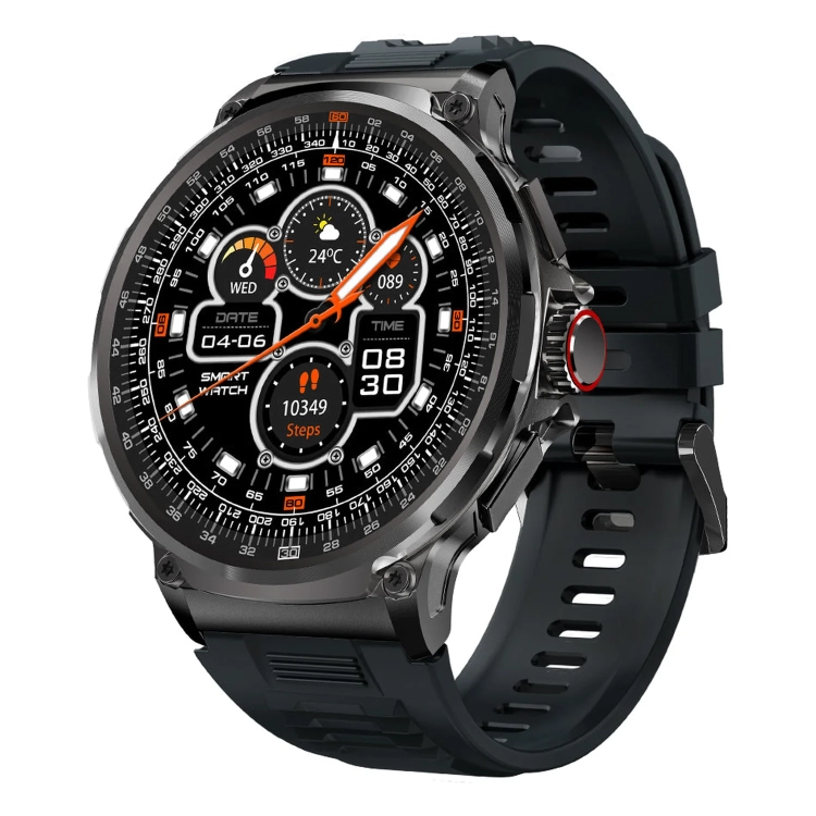 Smartwatch COLMI V69 czarny z okrągłym ekranem 1,85 cala, widok z boku