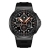 Czarny smartwatch COLMI V69 od frontu z tarczą analogowo-cyfrową