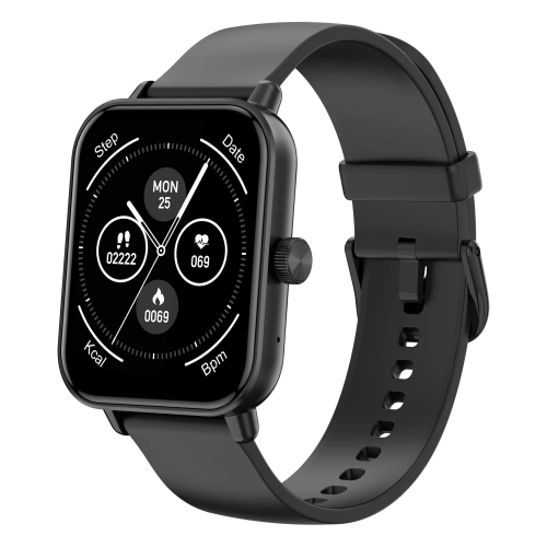 Smartwatch COLMI P81 czarny z prostokątnym ekranem 1,9 cala, widok z boku
