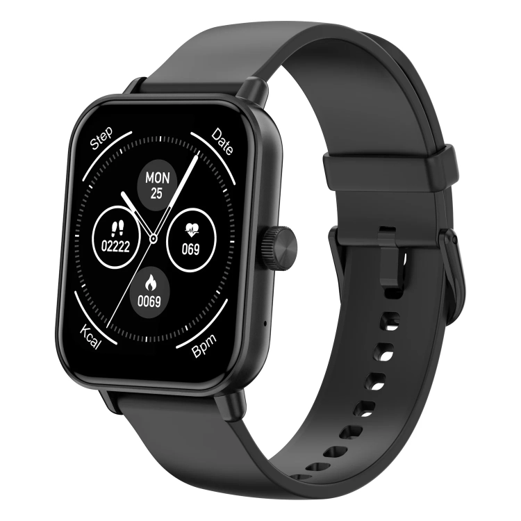 Smartwatch COLMI P81 czarny z prostokątnym ekranem 1,9 cala, widok z boku